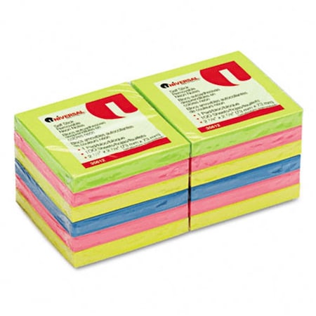 Universal Self-Stick Notes 3 X 3 Four Neon Colors 12 100-Sheet Pads Pack